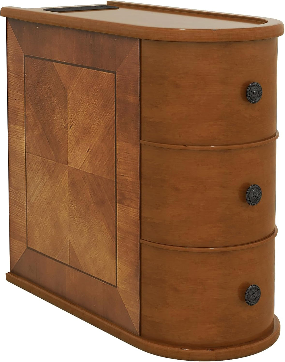 roomfitters 23.6" End Table, Charging Station and Drawers with Wooden Fr...