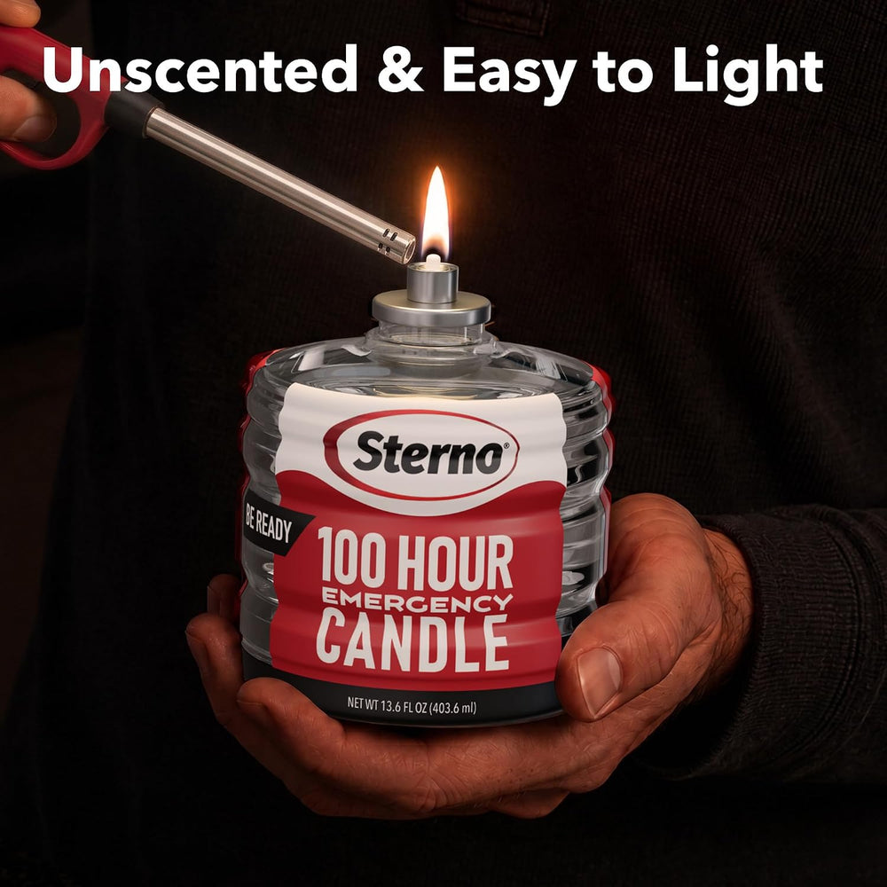 Sterno 100-Hour Emergency Candles, Power Outage Essential Supplies, 6-Pack