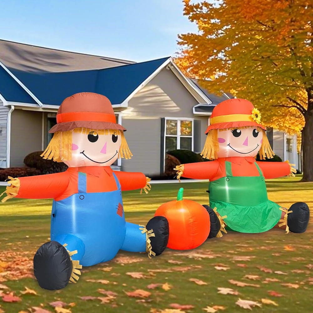 6FT Fall Thanksgiving Inflatables Outdoor Decorations with Built-in LEDs