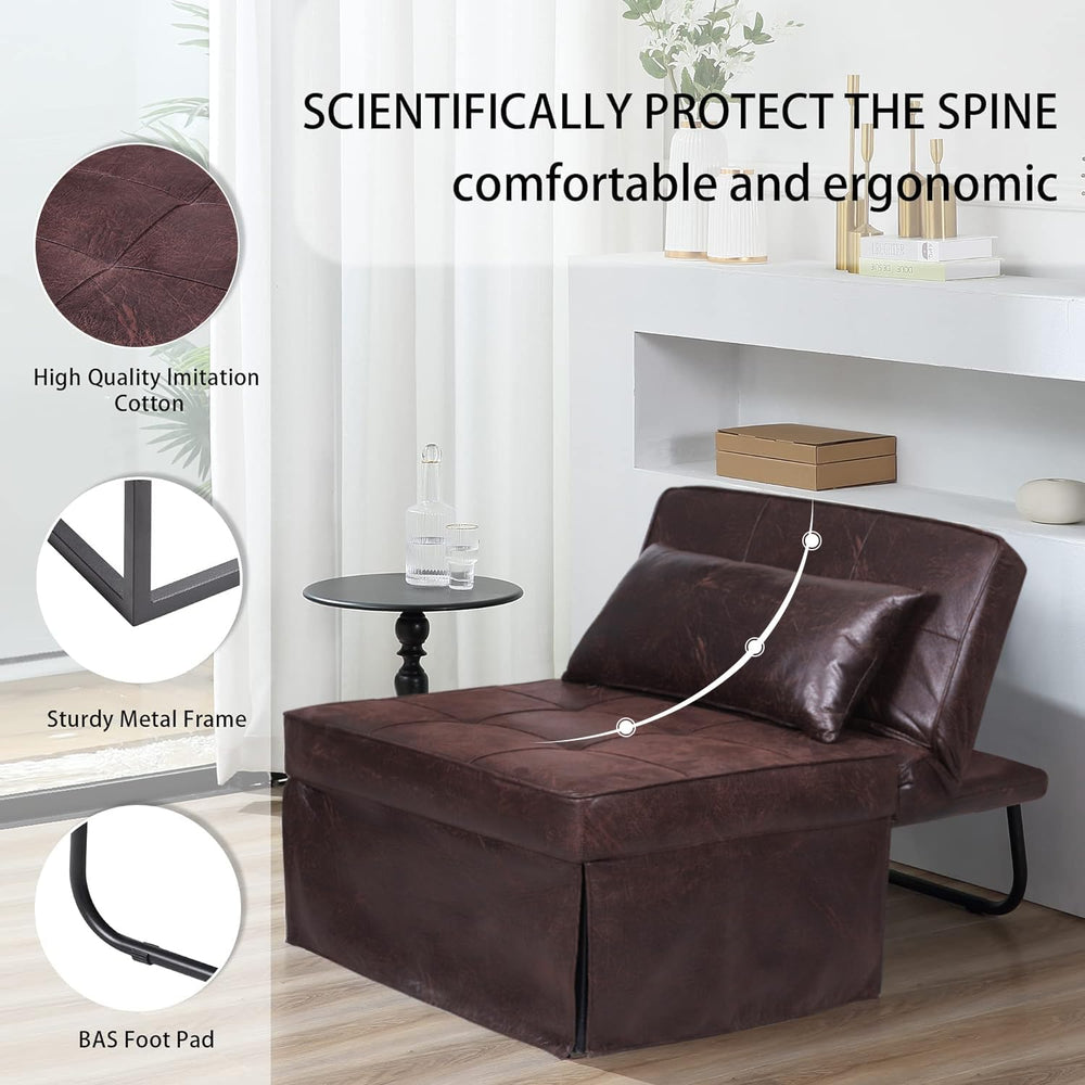BIGSYY Sofa Bed, Set of 4 in 1 Multi-Function Folding Ottoman Breathable Line...