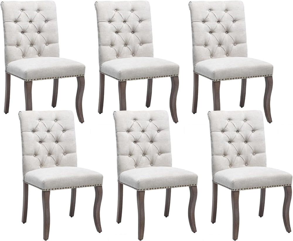 Modern Dining Chairs Set of 6, Upholstered Accent Parsons Dinning Chairs with...