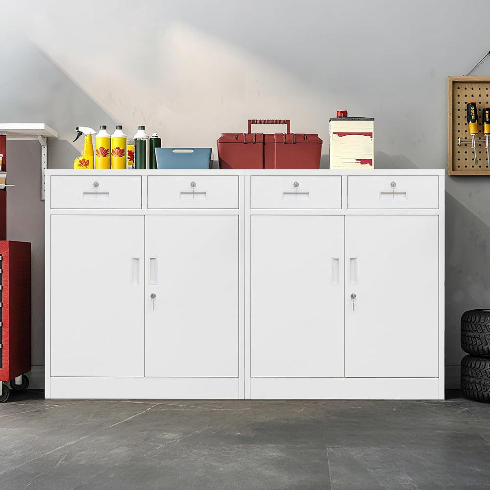 Wanfu Metal Storage Cabinet, Locking Storage Cabinet with Adjustable Shelf, 3...