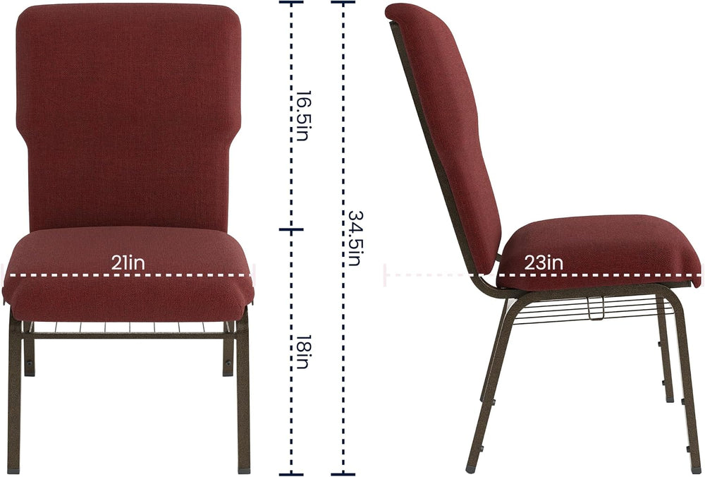 Flash Furniture Advantage Maroon Discount Church Chair - 21 in. Wide