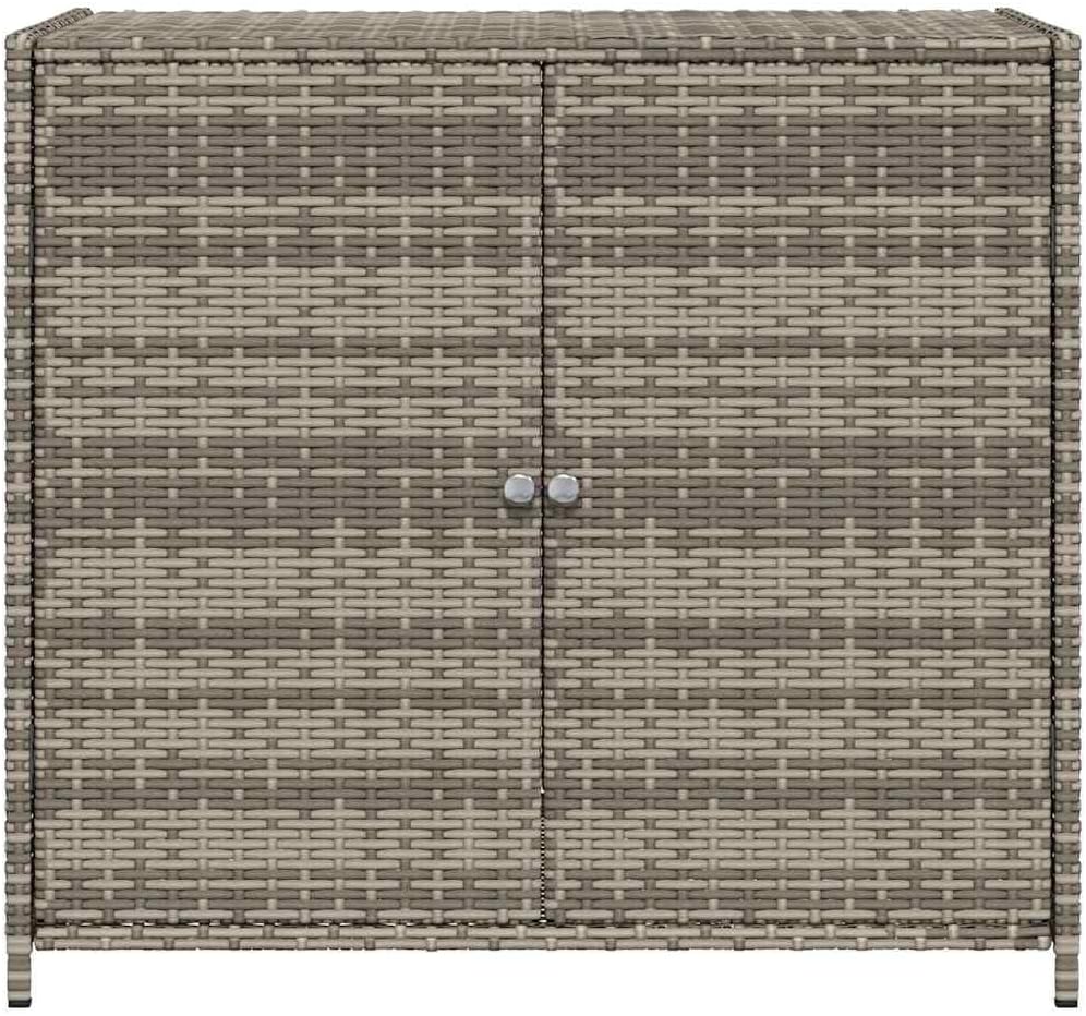 Grey Outdoor Storage Cabinet for Patio and Garden with 4 Shelves, Durable PE ...