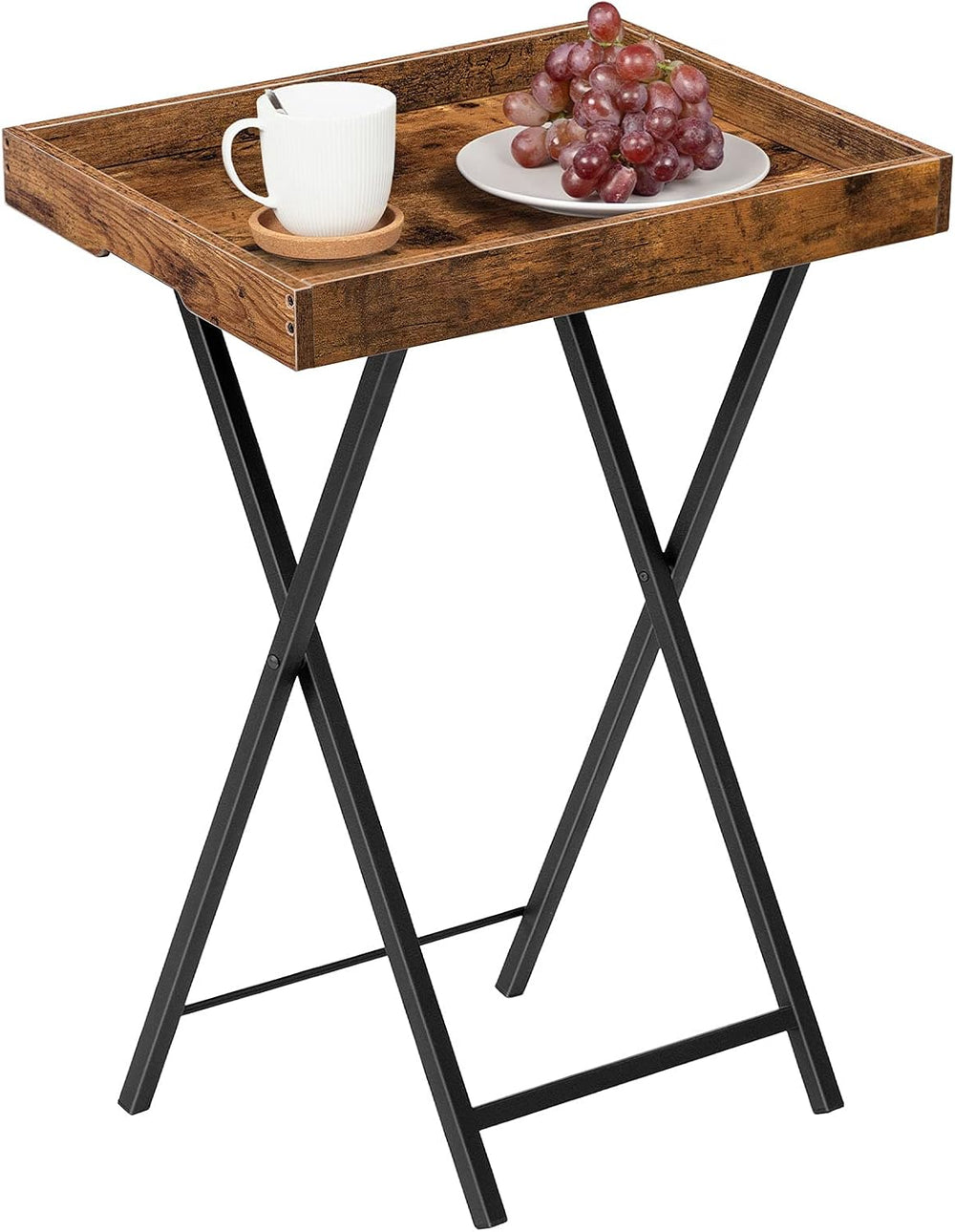 HOOBRO TV Tray Table, Folding Table with Removable Serving Tray, Stable TV Tr...