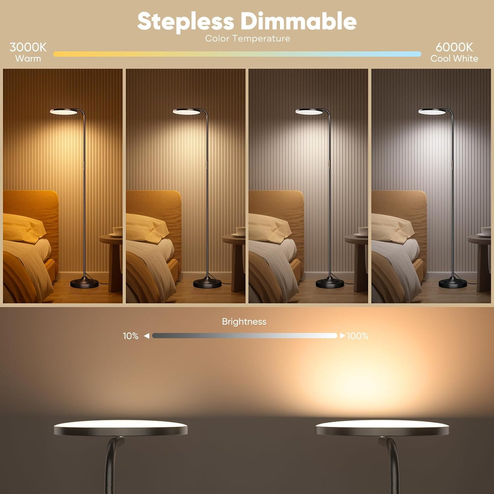 SIBRILLE 36W LED Floor Lamp, Super Bright Standing Lamp, Modern Stepless Dimm...