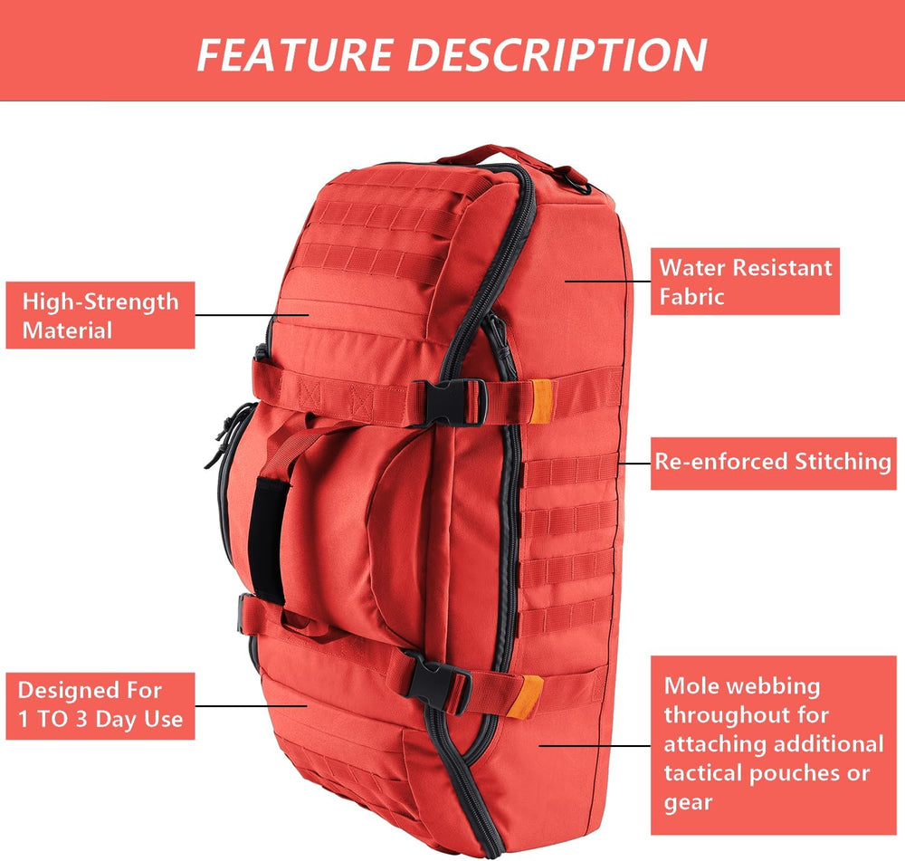Hannibal Tactical 65L Large Duffle Bag, 3-in-1 Tactical Backpack MOLLE Pack f...
