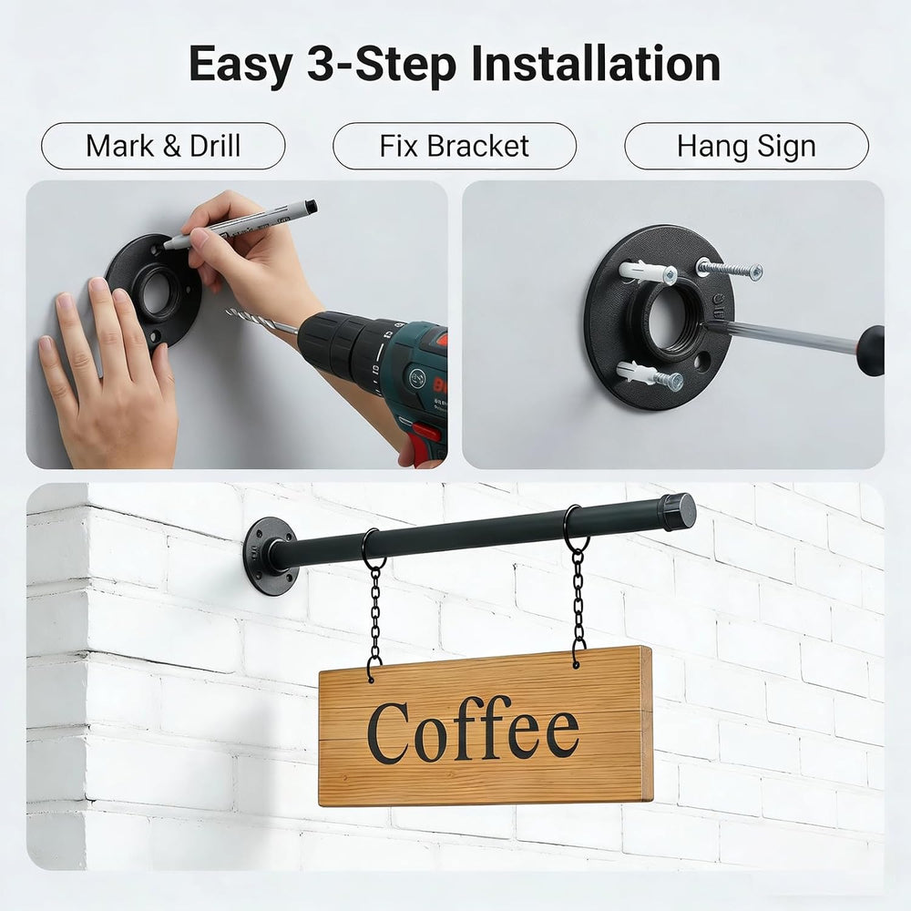 Hanging Sign Bracket 20 Inch Outdoor Sign Holder with Hardware