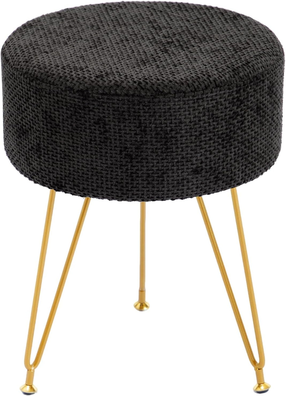 DUMOS Vanity Stool, Velvet Vanity Chair for Makeup Room, Round Ottoman Foot R...