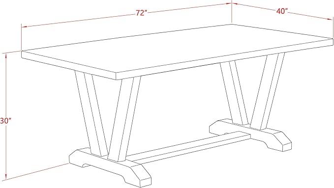 East West Furniture V097EN206-7 7 Piece Modern Dining Table Set Consist of a ...