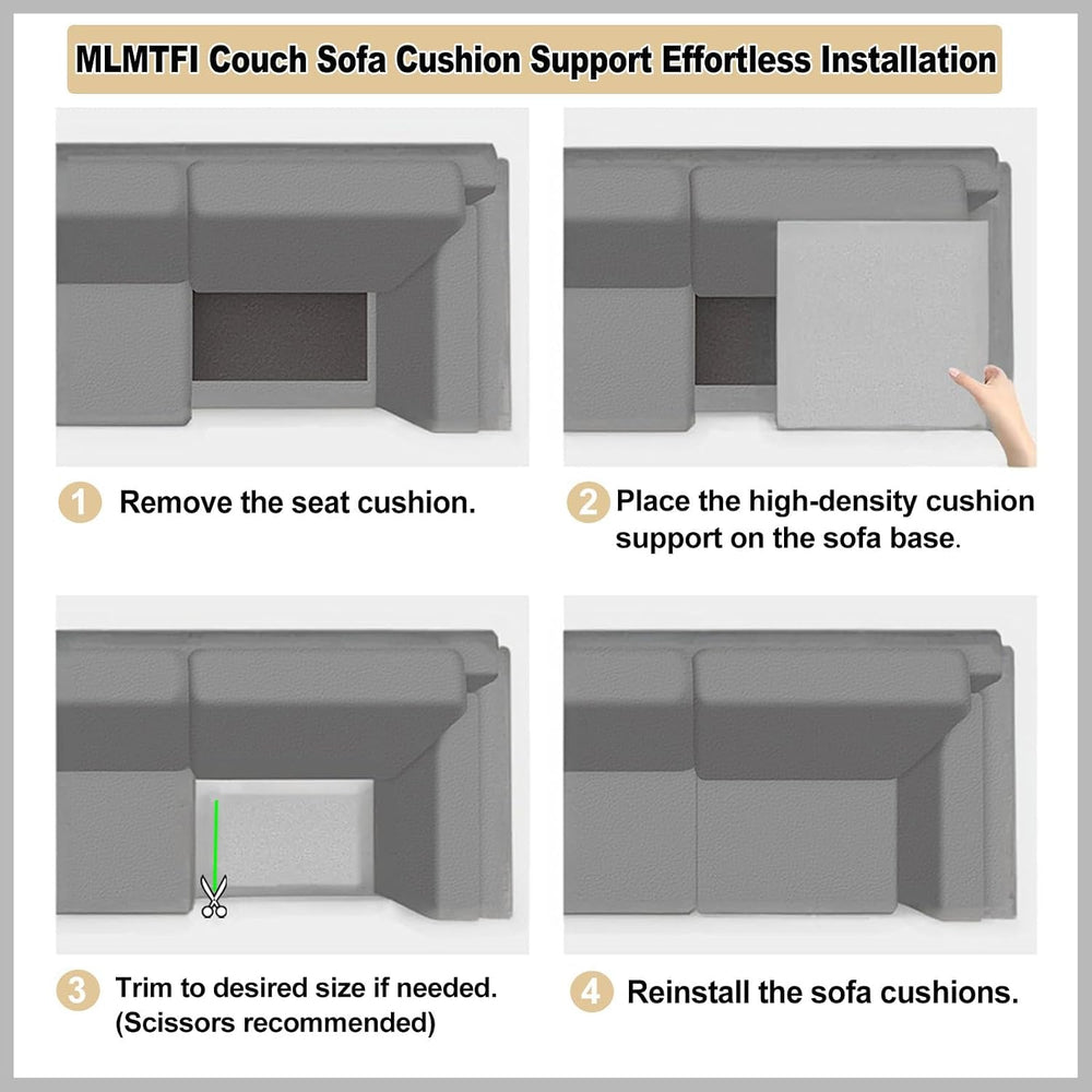 Couch Cushion Support for Sagging Seat, 22"x22"x2.4" Couch Sup...