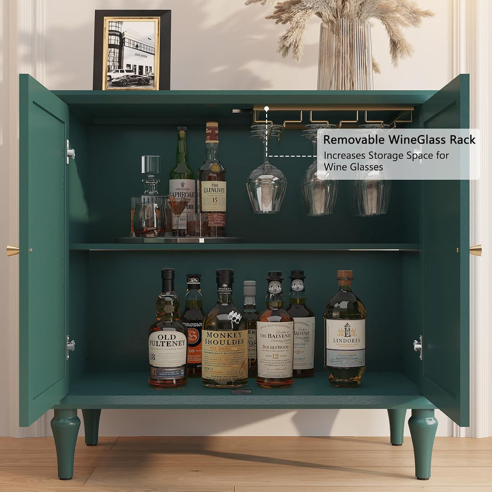 ARTPOWER Green Sideboard Buffet Cabinet with Storage, Mid-Century Modern Stor...