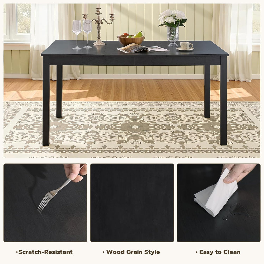 LUXOAK 7-Piece Farmhouse Kitchen Table and Chairs Set for 6, Grey & White...