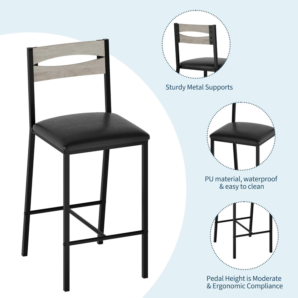GarveeHome Dining Table Set for 2, Wood Table with Upholstered Chairs | Kitch...
