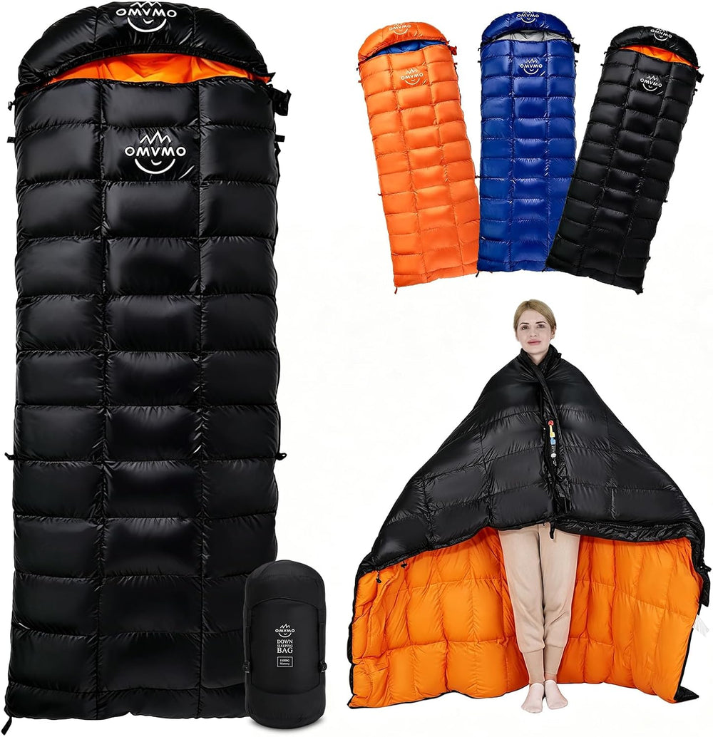 Rectangular Down Sleeping Bag for Adults Camping Backpacking