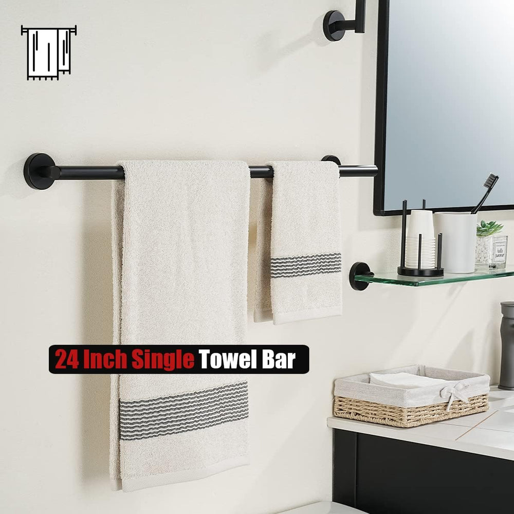JQK Black Towel Bar, 27 Inch 304 Stainless Steel Thicken 0.8mm Towel Rack Bat...
