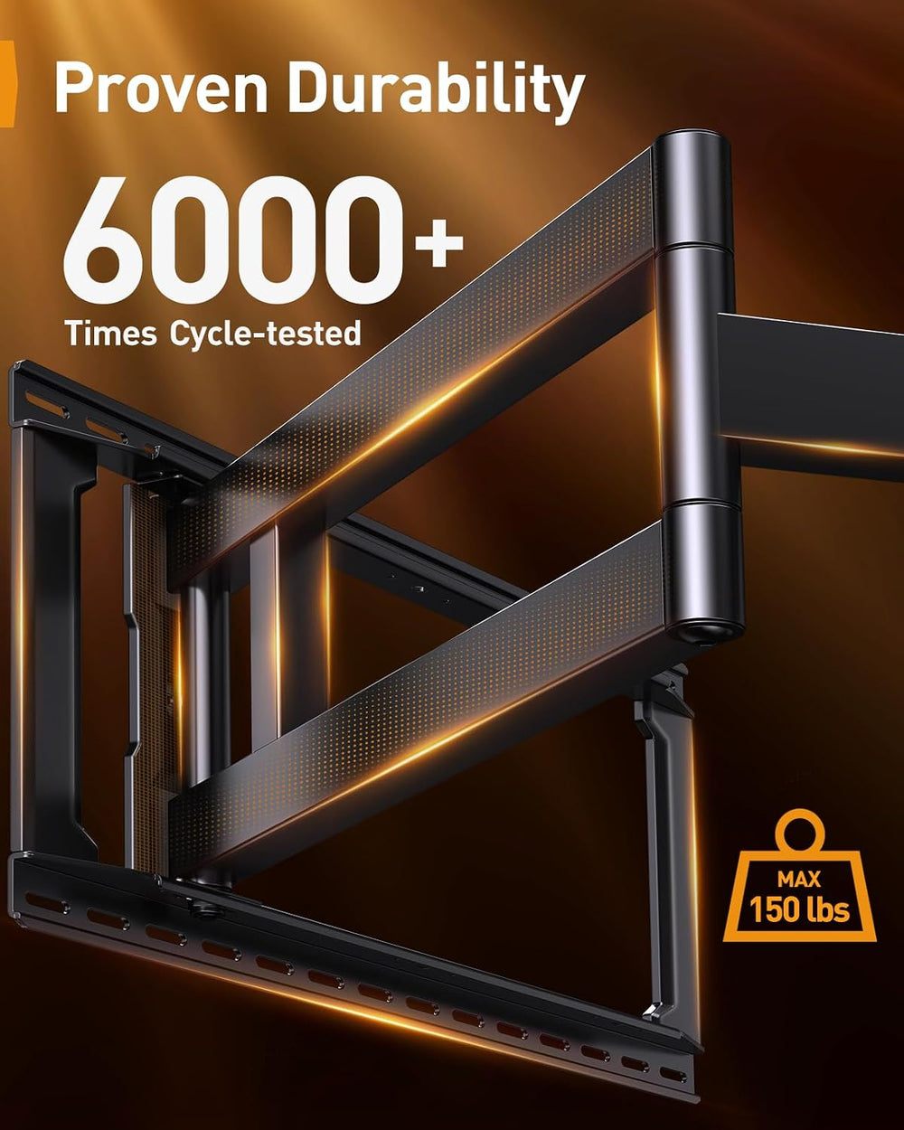 Perlegear Long Arm Full Motion TV Wall Mount for 42–97 Inch TVs up to 150 lbs...
