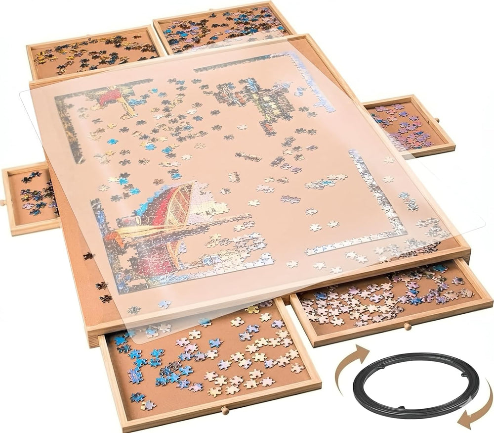 1500 Piece Rotating Wooden Puzzle Board (Fits Puzzles Up to 35" x 26&quo...