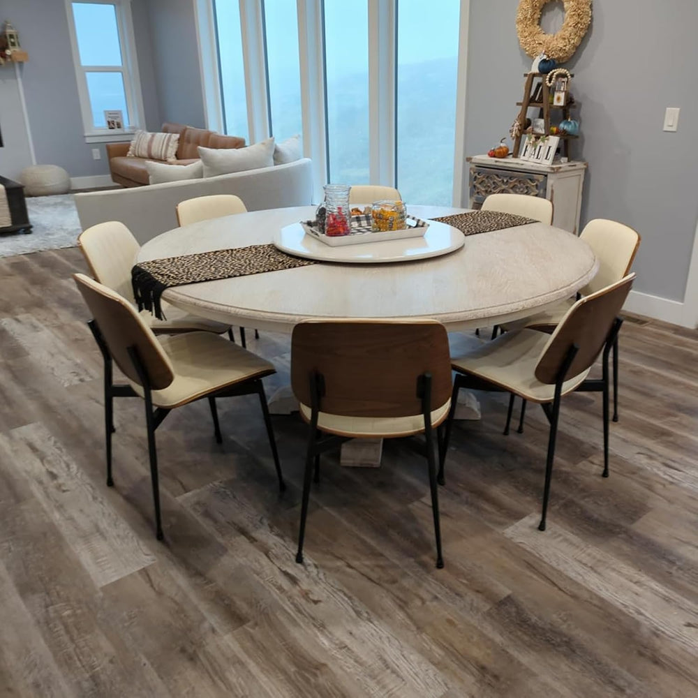 LUNLING Dining Room Chairs Mid Century Modern Retro Beige Faux Leather Chair ...
