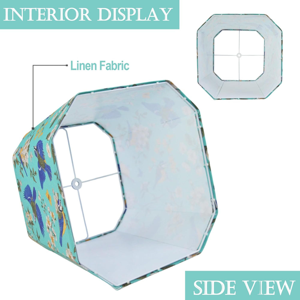 Fabric Lampshades,10 x13x 10in Square Cut-Corner Replacement Lampshade for Ta...