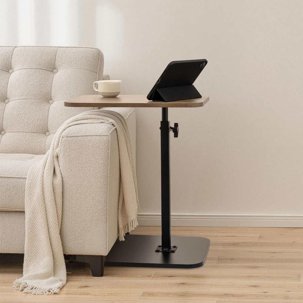 ZEAPTAC C-Shaped Side Table, 360° Swivel Height Adjustable, Lightweight Porta...