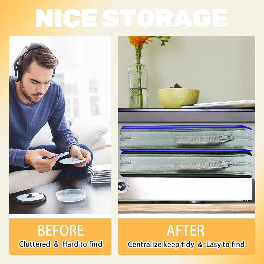 CD Case DVD Storage 4 Pack,100 Capacity DVD Cases Holder CD Storage Case Hold...