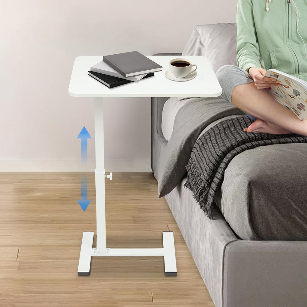 Modern Overbed Table, C-Shape Bedside Standing Desk Laptop Table Sofa Chair S...