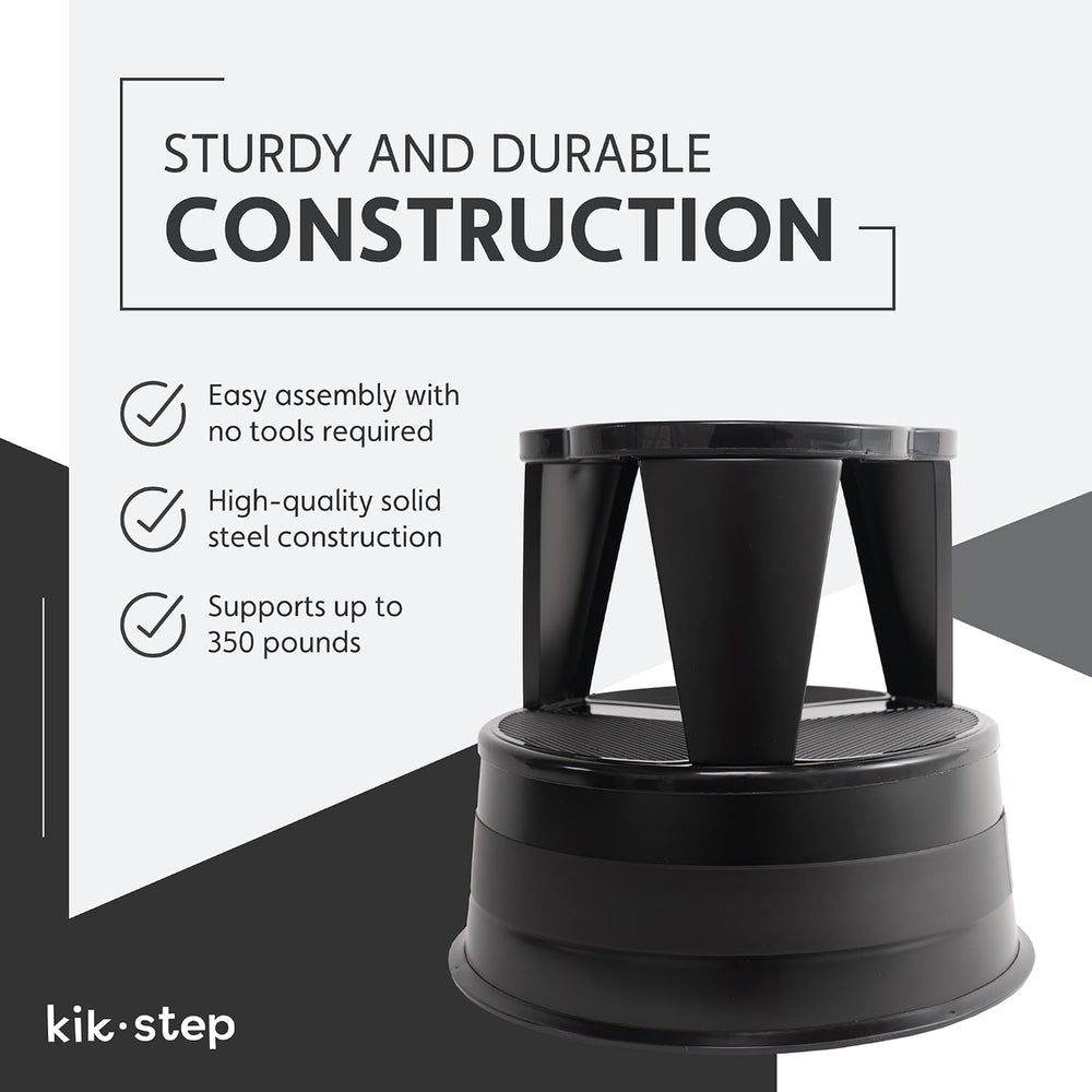 Step Stool with Locking Wheels, Cramer Kik-Step Heavy Duty Rolling Steel Stoo...