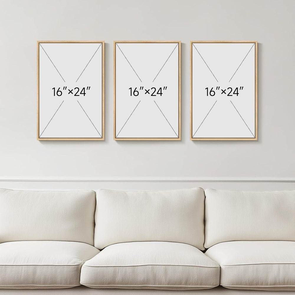 Framed Abstract Sage Green 3 Piece Wall Art for Living Room, 16x24 In