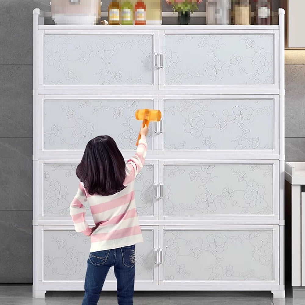 Kitchen Cabinets Ecofriendly Aluminum Composite Panel + Tempered Glass 9cm He...