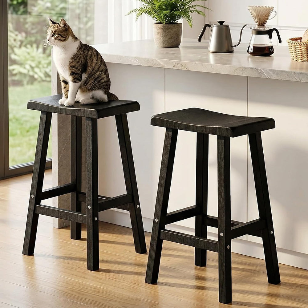 EFU Outdoor Bar Stools Set of 2,All-Weather Patio Stools & Bar Chairs, He...