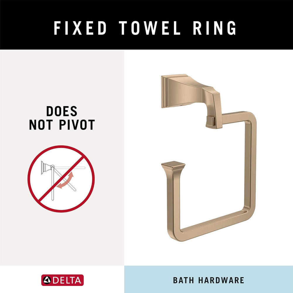 Delta Dryden (1-Pack) Hand Towel Holder Champagne Bronze Towel Racks for Bath...
