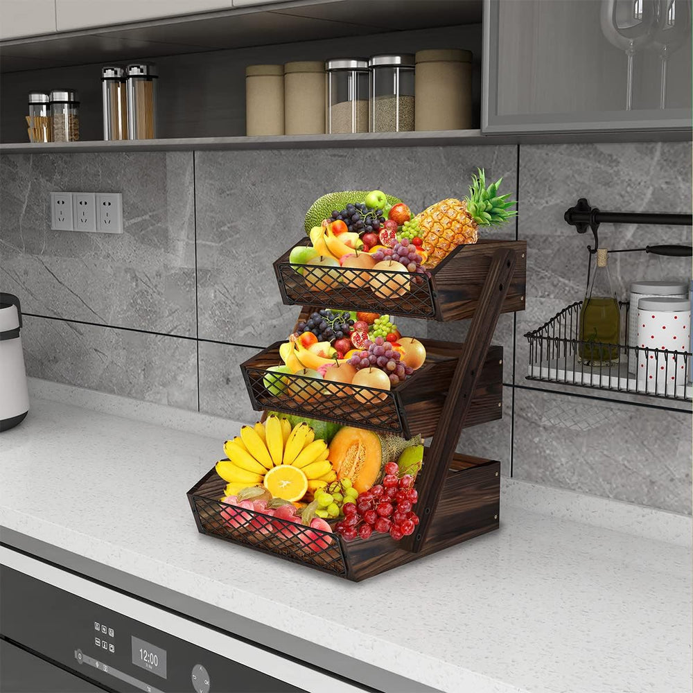 Dorhors Fruit Basket for Kitchen Counter Organizer,Fruit Bowl Stand Storage