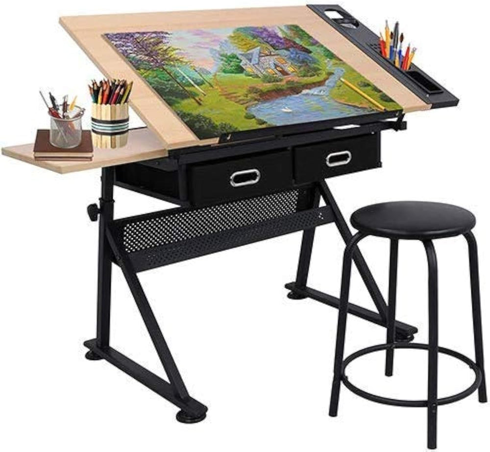 Drafting Table Drawing Desk Art&Craft Work Station Height Adjustable Tilt...