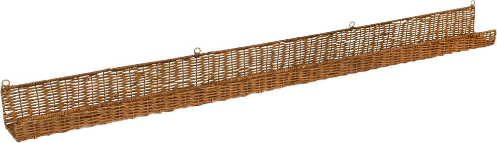 Creative Co-Op Handwoven Rattan Wall Shelf with Front Ledge, Natural Finish