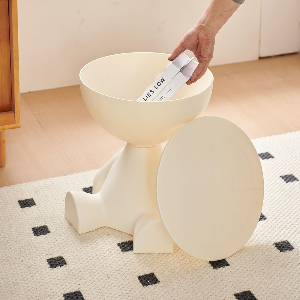 Circle Side Table, Round Modern End Table, Waterproof & Durable, Small Co...