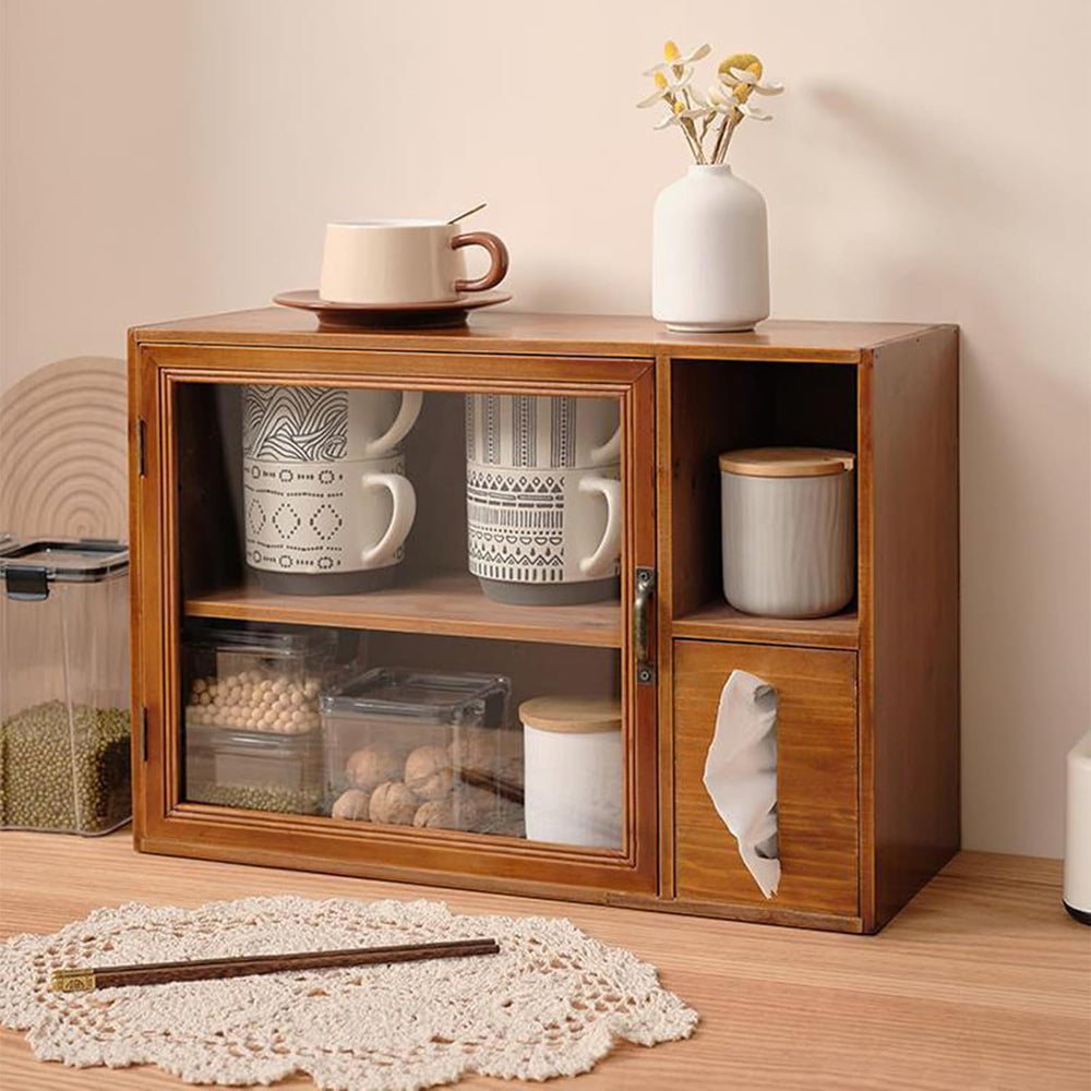 Gdrasuya10 Wooden Countertop Storage Cabinet Kitchen Small Pantry, Kitchen Co...