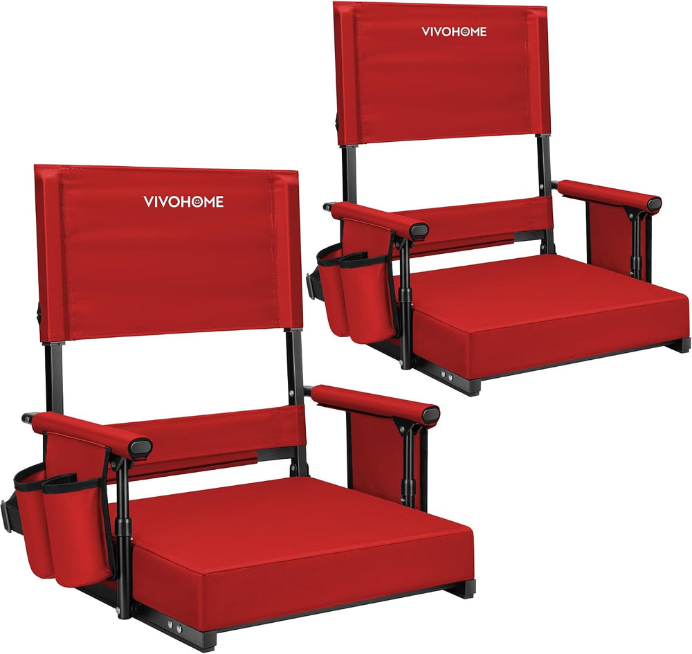 VIVOHOME Adjustable High Back Stadium Seats with Back Support and Cushion
