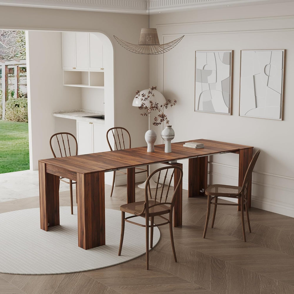 20"-118" Extendable Dining Table for 2-12 People, Modern Modular Ex...