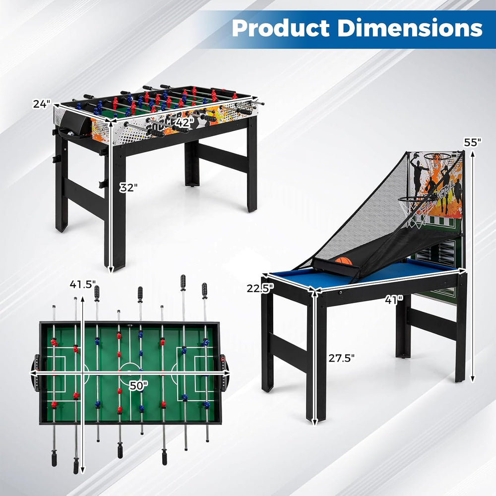 Goplus 14-in-1 Multi Game Table, Combo Game Table w/Foosball, Air Hockey, Poo...