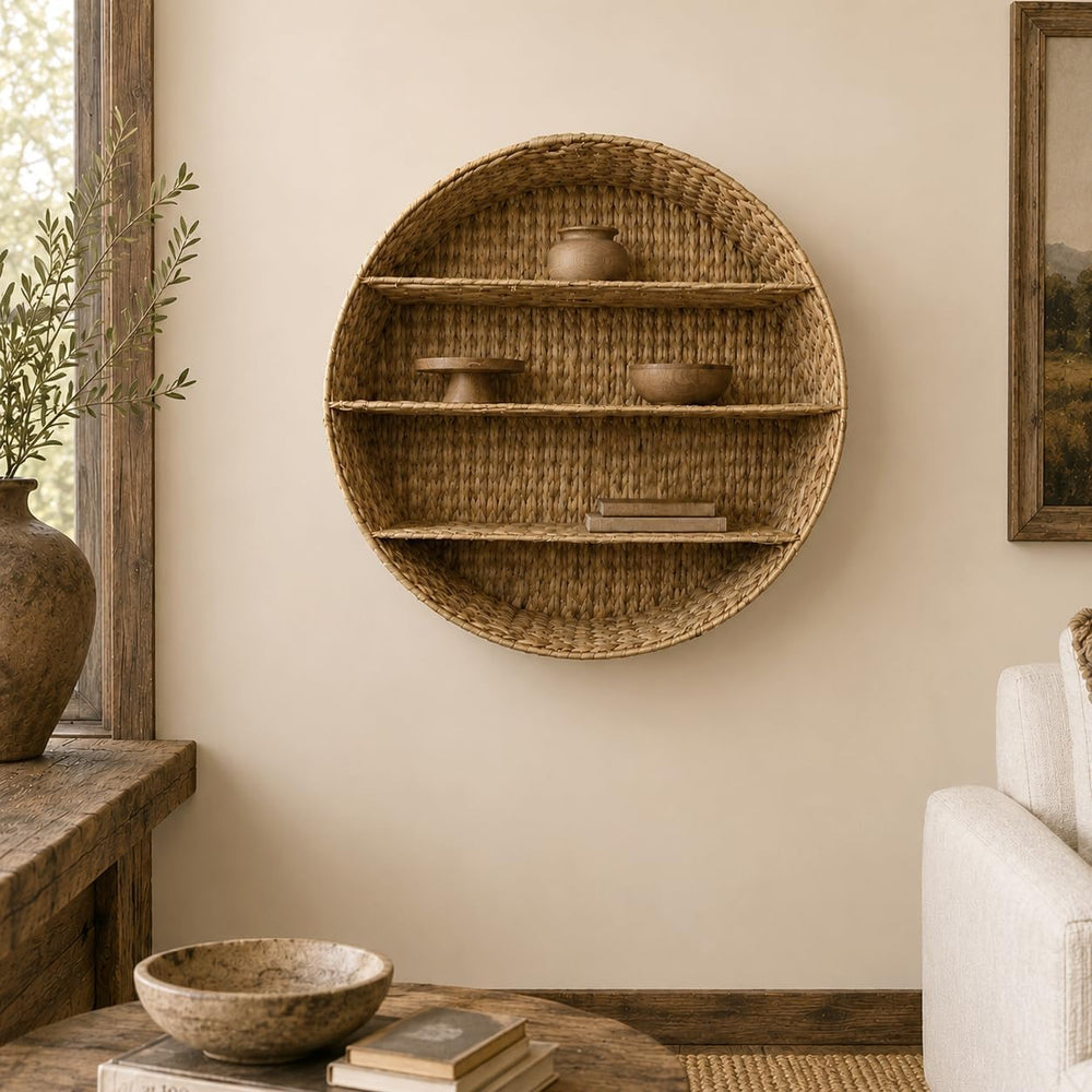 deco 79 Dried Plant Wall Shelf, Shelf 24" x 6" x 24", Brown