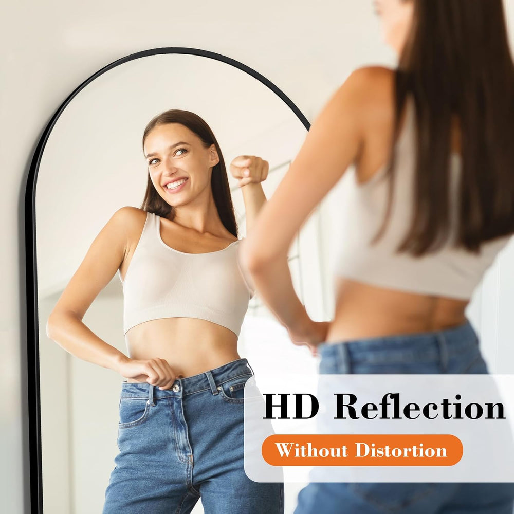 OLIXIS Arched Full Length Mirror with Stand, 60"x16" Full Body Mirror