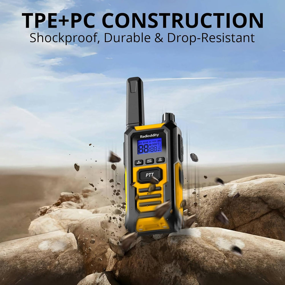 Radioddity HD-1 Waterproof Walkie Talkies IP67 Heavy Duty Floating, 2 Pack