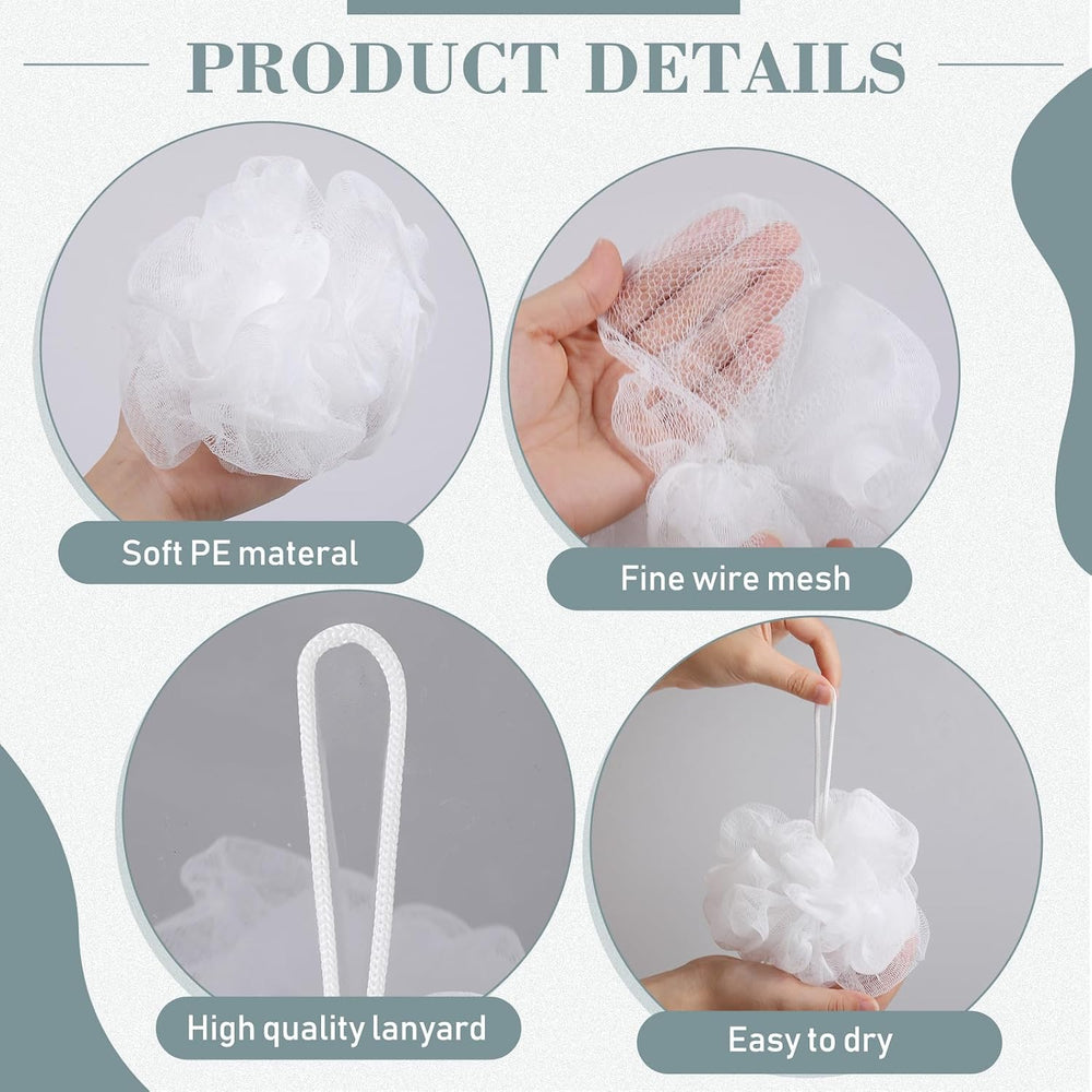 200 Pcs Loofahs Bulk Bath Sponge Shower for Body, Pure White