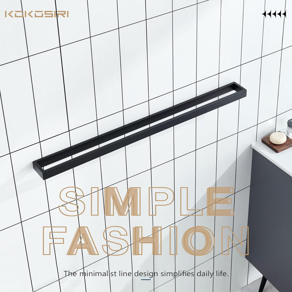 KOKOSIRI Towel Bar Matte Black Bath Towel Holder 32-Inch Kitchen Rack Stainle...