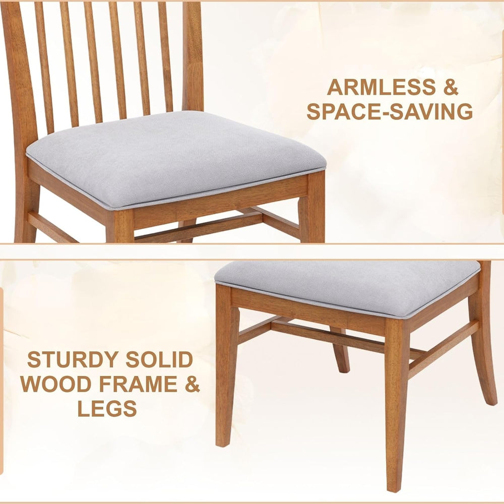 Wood Dining Chairs Set of 2, Upholstered Farmhouse Dining Room Chair, Chenill...