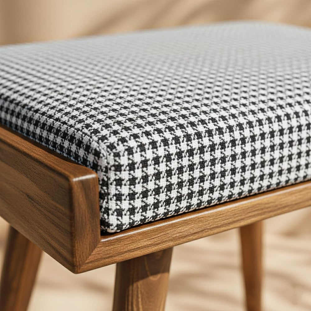 Ultimate Premium Products Walnut Ottoman Stool for Living Room | Upholstered ...