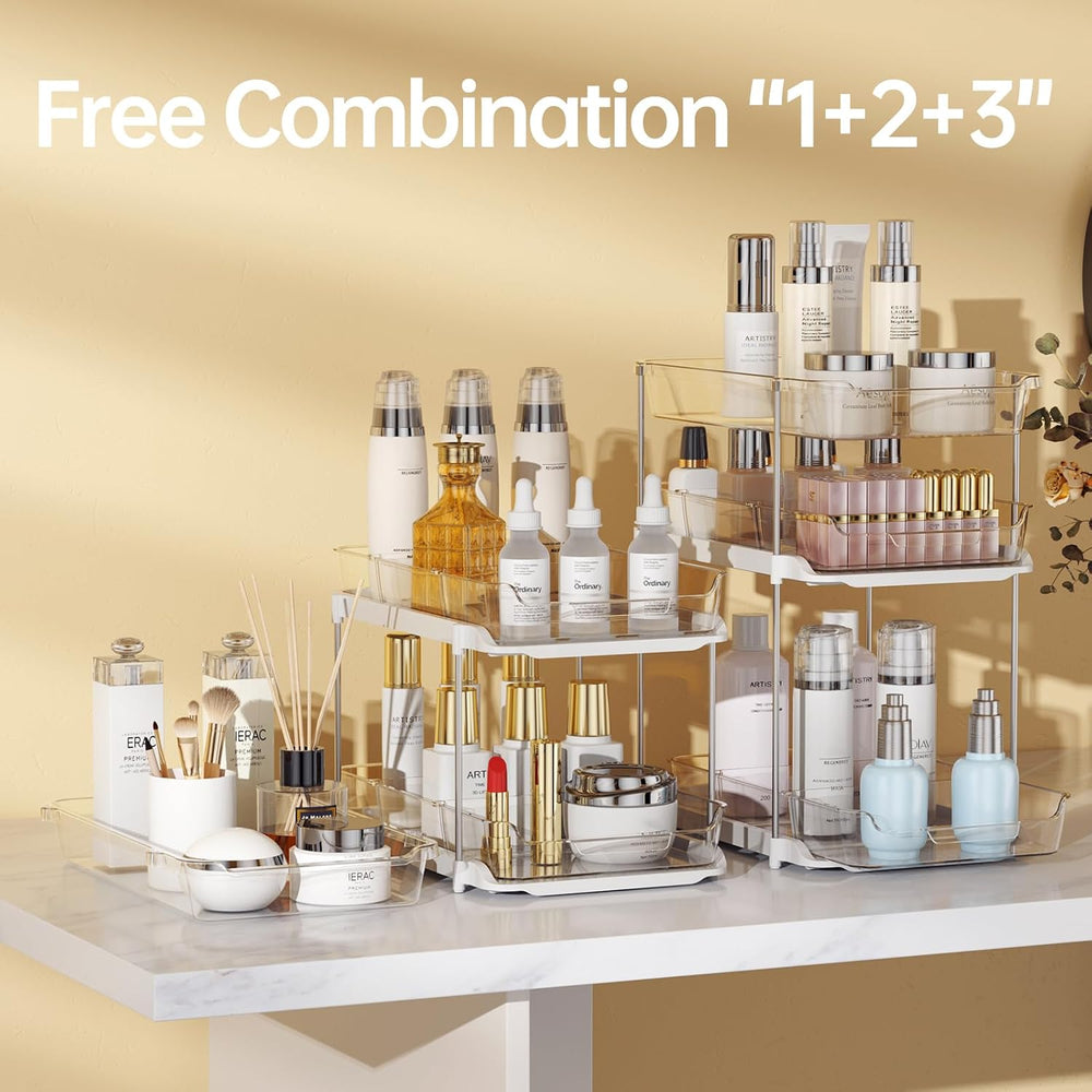Delamu 2 Sets of 3-Tier Bathroom Under Sink Organizers and Storage, Multi-Pur...