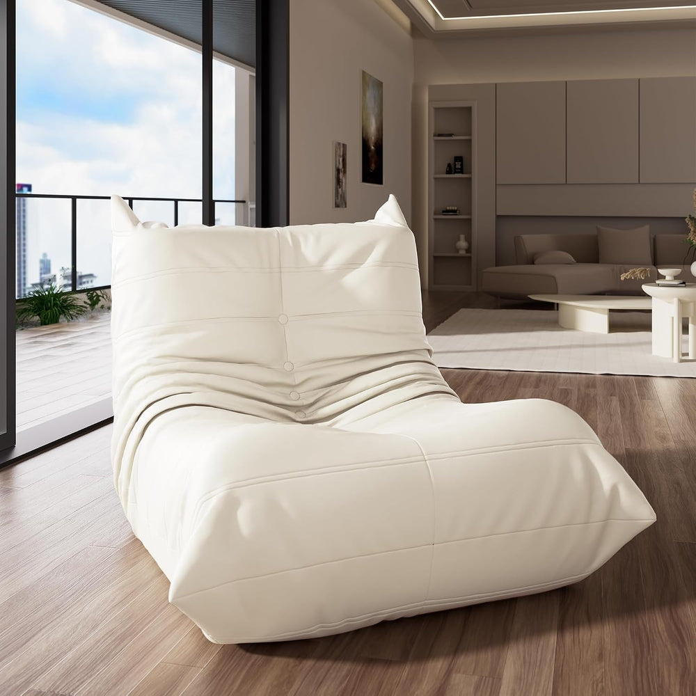 Morden Fort Big Bean Bag Chair for Adults, Faux Leather Bean Bag Sofa, Memory...