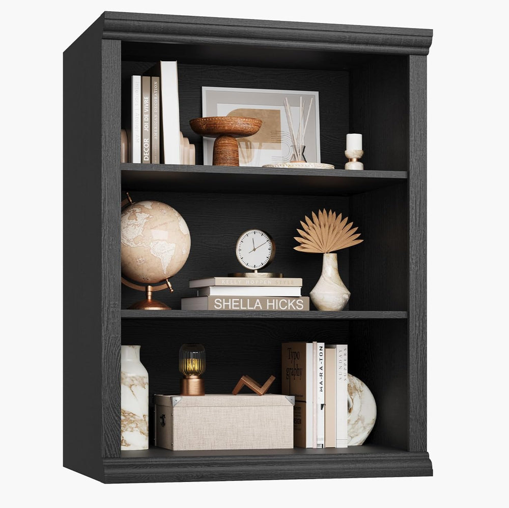 Rresyet 3 Tier Bookcase 27.6" W Bookshelf, Black